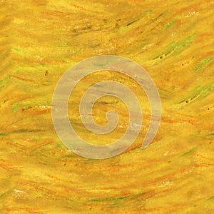 Colorful Seamless Yellow Background Texture Drawn With Oil Pastels On Paper