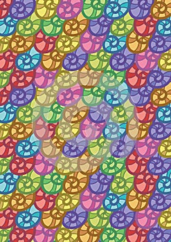 Colorful Seashells Pattern Abstract Vector Background