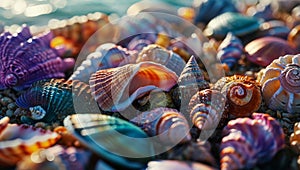 Colorful Seashells on a Sunny Beach