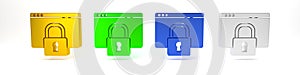 Colorful Secure your site with HTTPS, SSL icon isolated on white background. Internet communication protocol. Minimalism