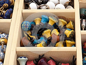 Colorful selection of DIY cabinets parts knobs