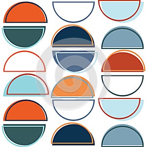 Colorful semicircles in Mid Century style