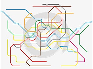 Colorful seoul metropolitan subway map