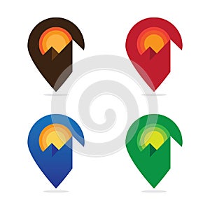 Colorful Set of Adventure Maps Icon photo