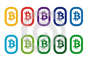 Colorful set of bitcoins