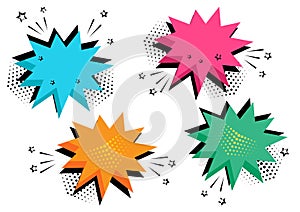 Colorful set of comic bubbles for your text. Comic sound effects in pop art style. Vector illustration