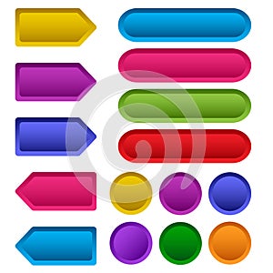 Colorful set of empty web buttons. Vector