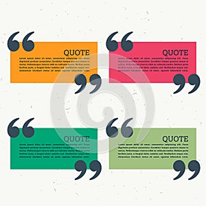 Colorful set of four quotation marks