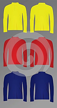 Colorful set of long sleeved t shirts