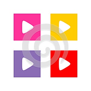 Colorful Set Play Button App Icon Logo Template Illustration Design. Vector EPS 10