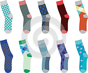 Colorful set of socks