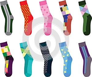 Colorful set of socks