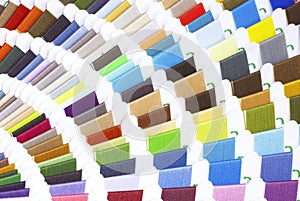 Colorful sew thread samples