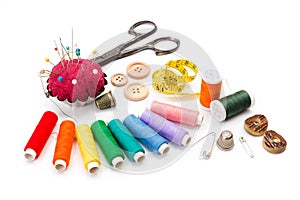 Colorful sewing accessories