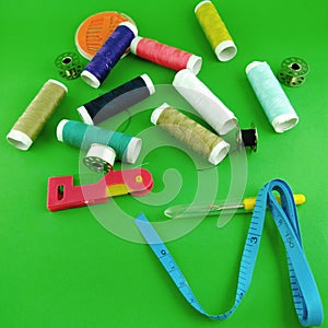 Colorful sewing thread, specially created for sewing clothes