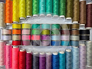 Colorful sewing threads