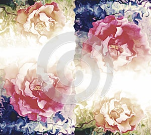 Colorful shaded and blurred with lighting effect computer generated floral background image and wallpaper design