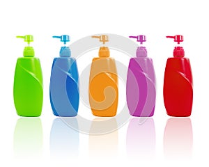 Colorful shampoo bottle with pump