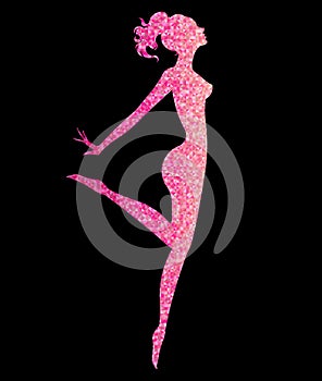 Colorful shape of beautiful woman icon cosmetic and spa, logo women on black background,