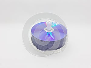 Colorful Shiny Computer Compact Disc in White Isolated Background 02