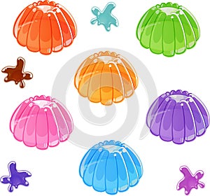 Colorful shiny jelly set. Isolated on white background