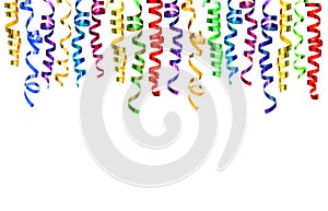 Colorful shiny streamer. Carnival party serpentine decoration