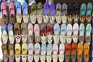Colorful shoes in souk ,Dubai,United Arab Emirates