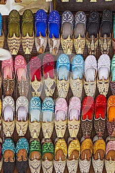 Colorful shoes in souk ,Dubai,United Arab Emirates