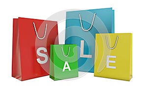 Colorful shoping bags and SALE text