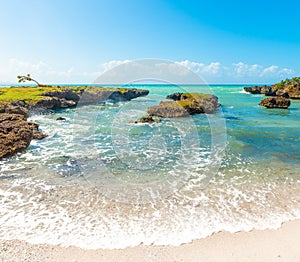 Colorful shore in Bas du Fort in Guadeloupe