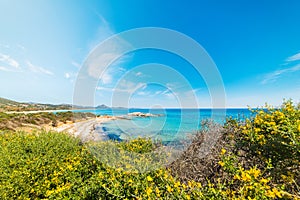 Colorful shore in Scoglio di Peppino beach