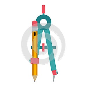 colorful silhouette compass with pencil