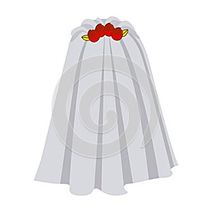 colorful silhouette costume veil bride with roses