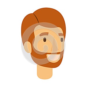 Colorful silhouette of man face with reddish hair and bearded