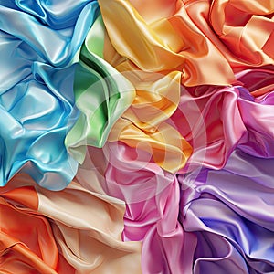 Rainbow Silk Fabric Texture