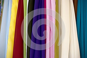Colorful silk scarfs photo