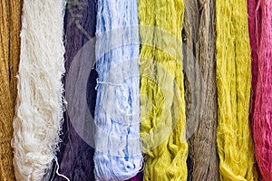 Colorful Of Silk Threads, Fabric Dyeing