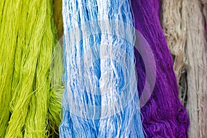 Colorful Of Silk Threads, Fabric Dyeing