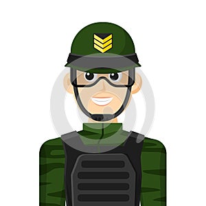 Colorful simple flat vector of army soldier