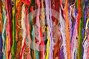 Colorful skein thread