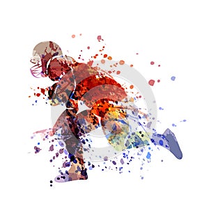 Colorful Sketch Player of American Football