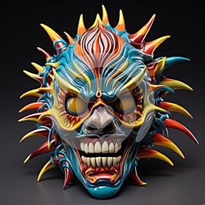 Colorful Skull Face Mask Inspired By Point-neuf Mascarons