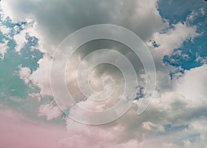 Colorful sky and fluffy white clouds on a summer day. abstract color in the atmosphere. cloudy weather blue sky. cloudscape nature