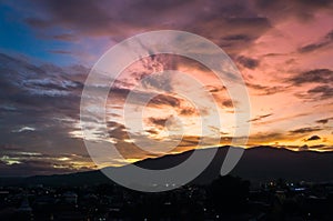 Colorful of the sky , sunlights  and cloudy over Chiang mai Thailand