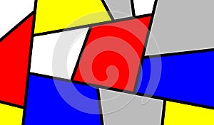 Colorful Slanting Mondrian Art Piece photo