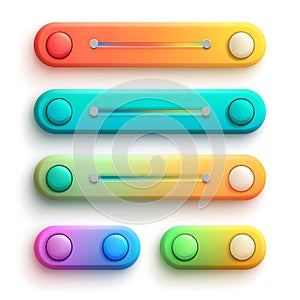 Colorful Sliders Vector Set for Digital Design