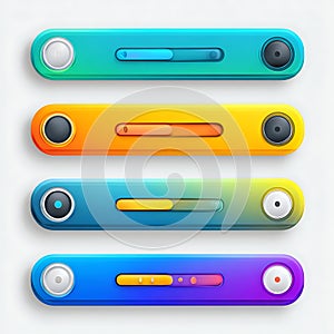 Colorful Sliders Vector Set for Digital Design