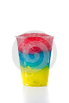 Colorful slushie of different flavors