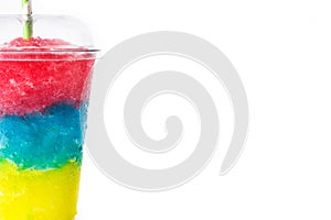 Colorful slushie of differents flavors