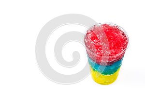 Colorful slushie of differents flavors
